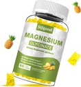 Magnesium Glycinate Gummies 600mg, Relaxation & Zzz Support, Magnesium Potassium Supplement för vuxna och barn Sugar-Free, Vitamin C, B6 och CoQ10 Pineapple Flavor, 60 Count
