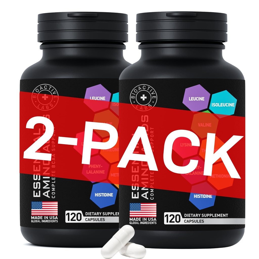 Essential Amino Acids Complex miesten ja naisten - Advanced Trenout Power & Recovery Formula - Vegan BCAA Aminohappo täydentää kaikki 9 Branch Chain Essential Aminos - 240 Keto Friendly EAA BCAA pillereitä