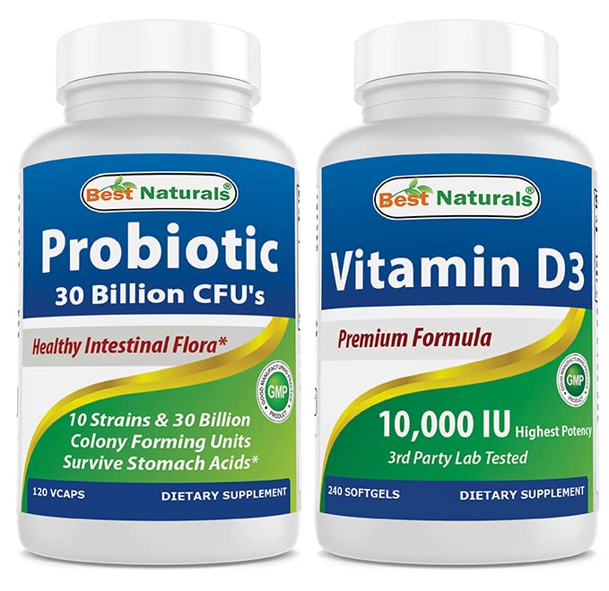 Best Naturals Probiootti 10 Kanta & 30 miljardia PMY & D3 10000 IU