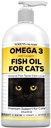 Nodens Natural Fish Oil för Cats Skin & Coat - 100% Pure Omega 3 Fish Oil för Dandruff & Hairballs - Cat Vitamins och Supplements Fish Oil Liquid för gemensam inflammation, Immune Support & Digestion