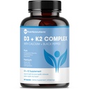 Pure Micronutrients D3 K2-vitamiinilisä ... MK7 100mcg, D3 5000 iu, kalsium + BioPerine... Lihas- ja luuterveys, sydän, immuniteetti- ja energia-apu Vegaani 60 kapselia