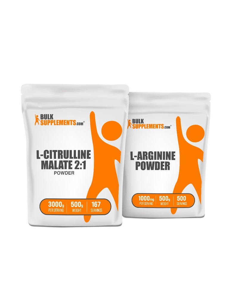 BulkLisät Sitruliini Malaatti 2:1 500g + L-arginiini 500g Bundle