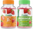 Livlig vitamin D 5000 IE + Moringa Leaf, Gummies Bundle - Great Tasting, Vitamin Supplement, Gluten Free, GMO Free, Chewable Gummy