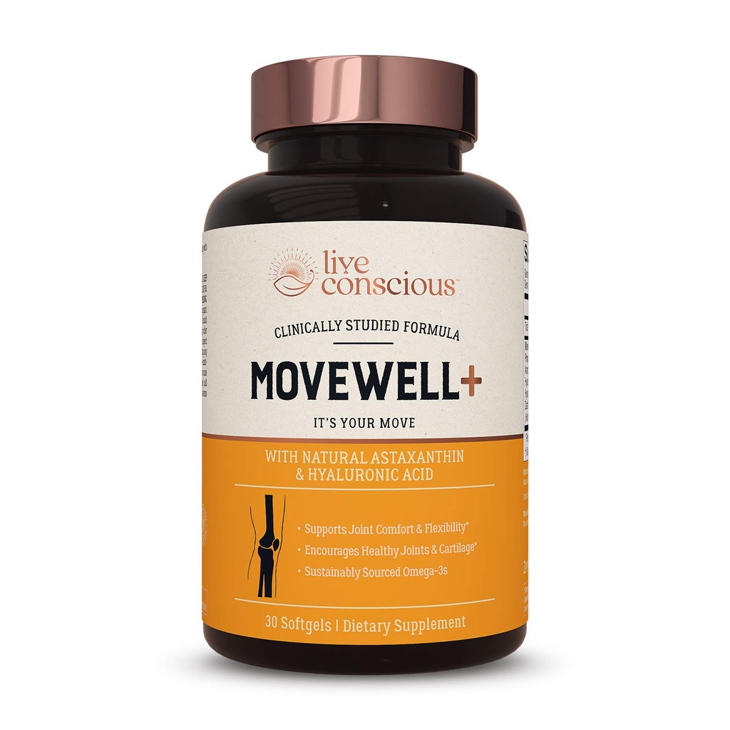 Live Tietoinen Joint Health Supplement - MoveWell Plus Antarktis Krill Oil, Natural Astaksantiini ja Hyaluronic Acid