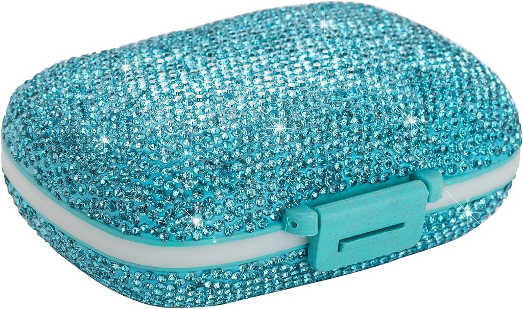 Travel Pill Container Medicine Organizer Päivittäinen laukku pilleri tapauksessa Söpö pilleri Vitamiini laatikko Pieni tasku pilleri haltija Mini pilleri Organizer täydentää(sininen)