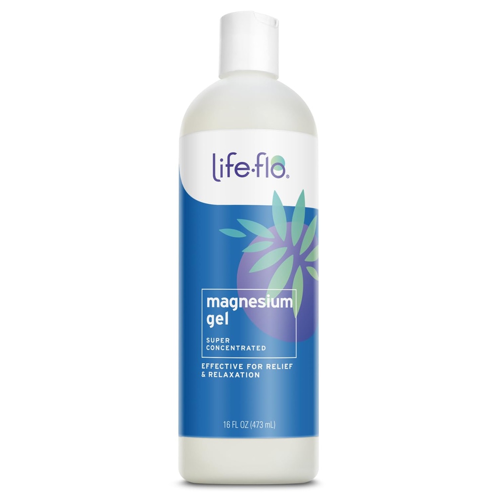 Life-flo Magnesium Gel, Pure Magnesium Chloride från den antika Zechstein Seabed, lugnande lättnad och avkoppling för överarbetade muskler och gemensamma, inte testad på djur, 60-dagars garanti, 16oz