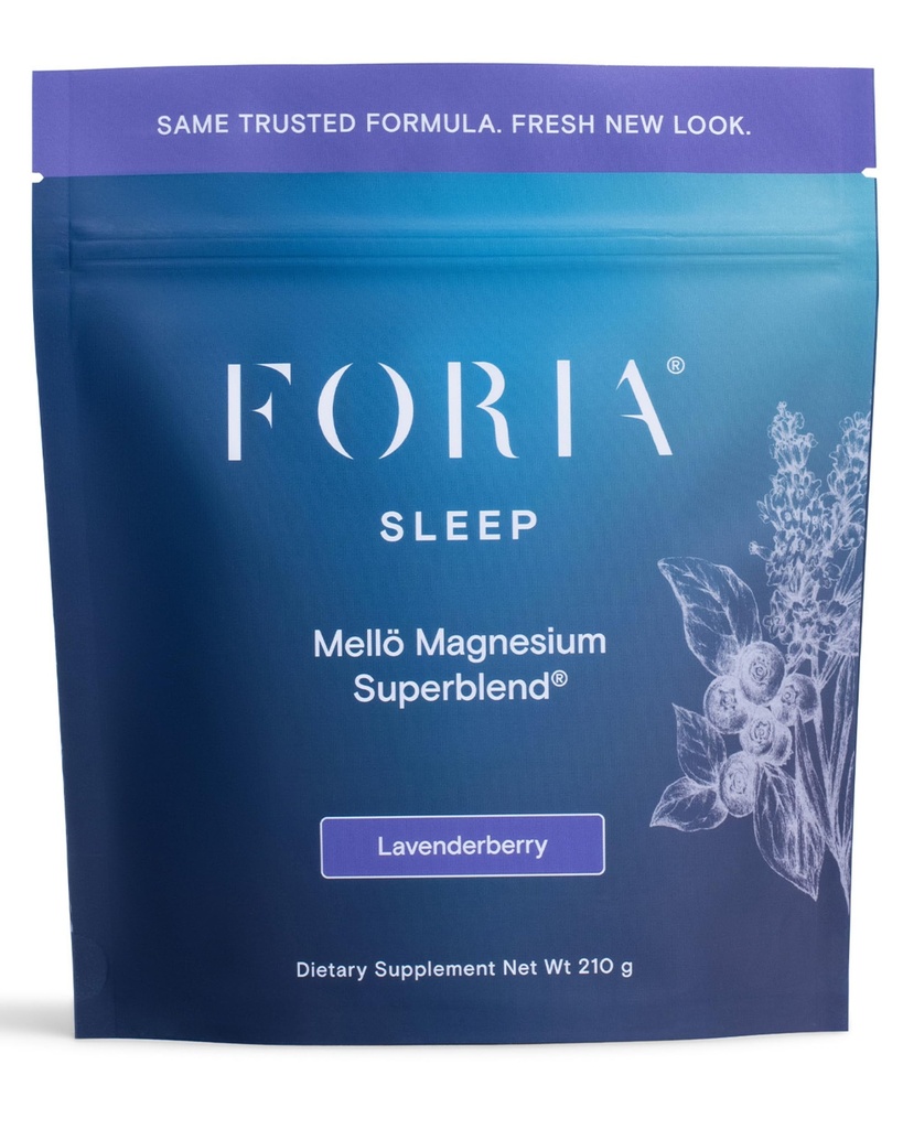mellö Magnesium Supplement Superblend Powder - Magnesium Glycinate med L-Theanine, GABA och 70 spårmineraler - Stöder sömn, avkoppling, balanserad energi - Lavenderberry Flavor, 30 portioner
