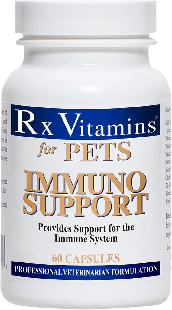 Rx Vitamiinit lemmikkieläinten Immuno tukea koirille ja kissat - Immunomy System Tuki - Ohje Aivojen toiminta Luut Stressi & ikääntyminen - 60 kapselia