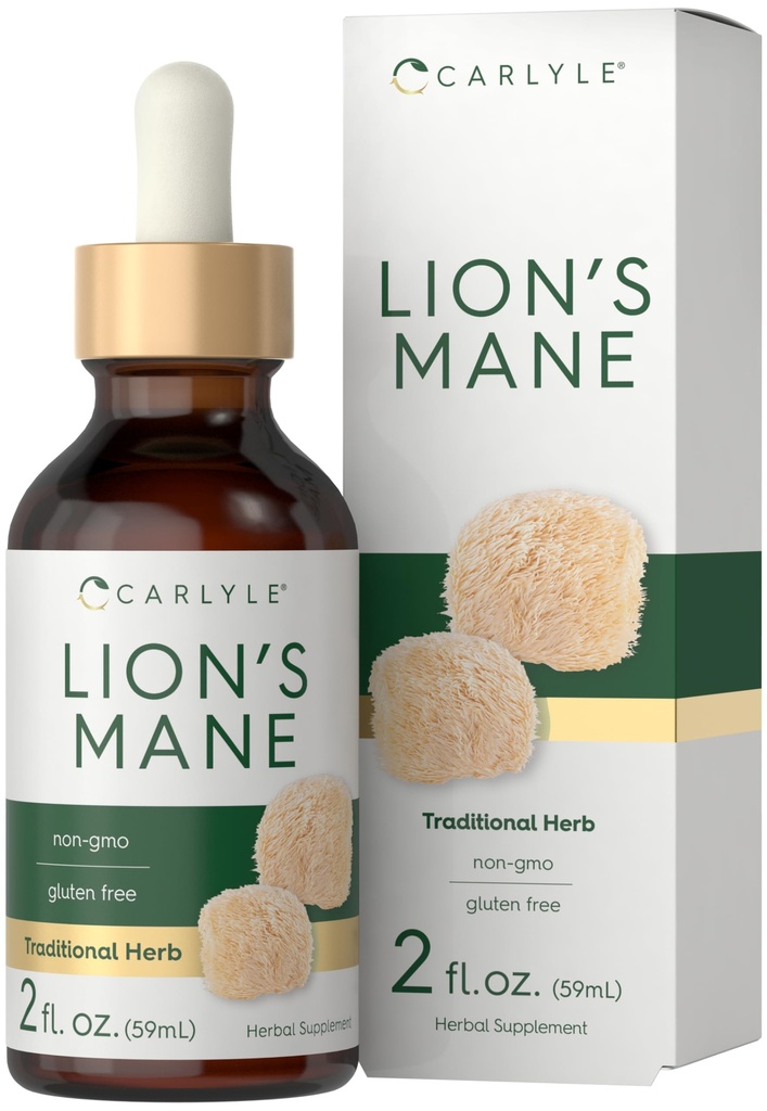 Carlyle Lions Mane Sieni lisäravinteet ... 2 Fl Oz ...