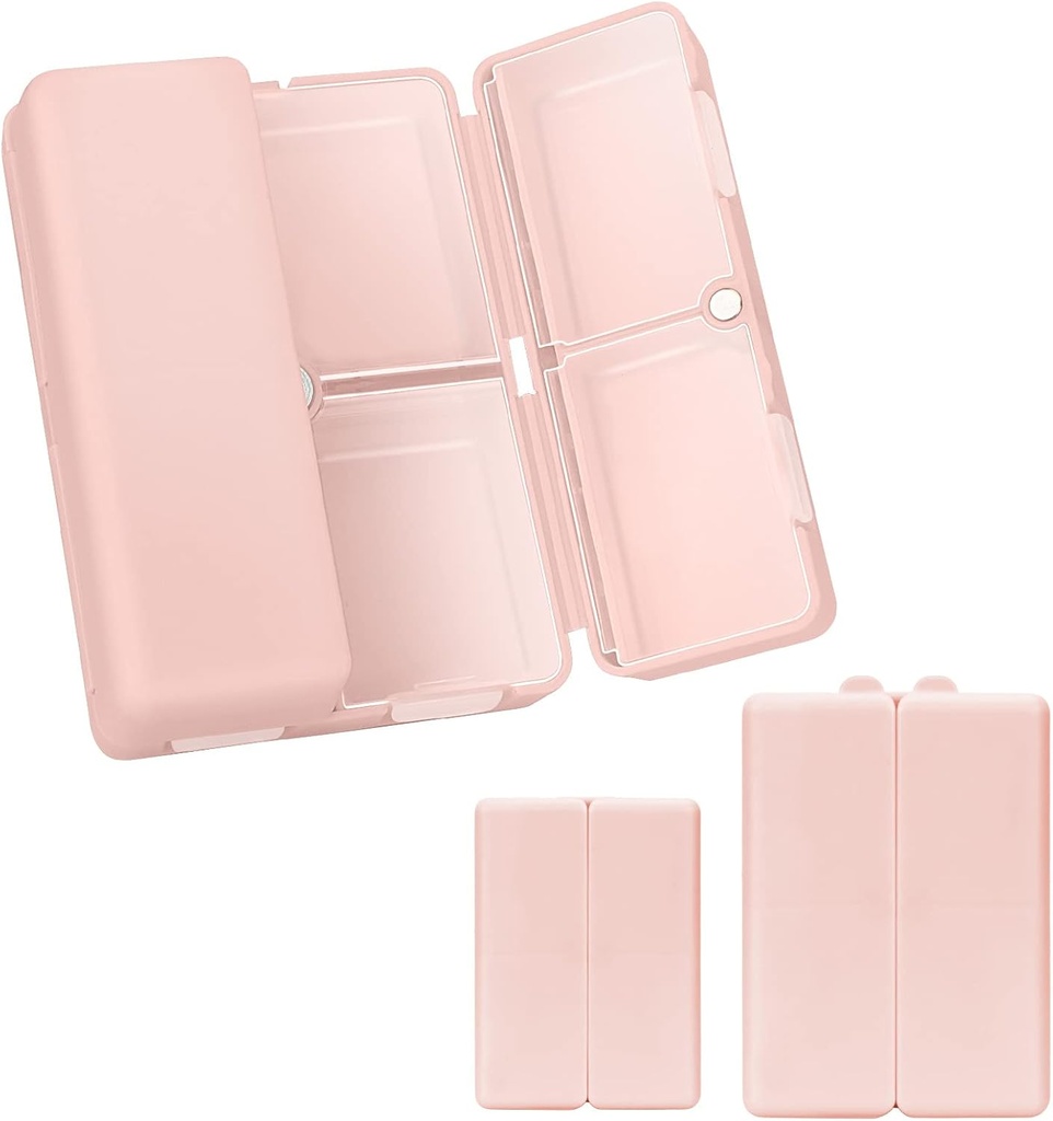 FYY 2 kpl Päivittäinen pilleri Järjestin, 7 Osastot Kannettava pilleri tapauksessa Matka pilleri Järjestin,[Folding Design] Pilleri laatikko kukkaro tasku Hold vitamiineja, Cod Liver Oil, Lisäravinteet ja lääkinnällinen vaaleanpunainen