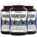 FarmHaven Magnesium Glycinate & Malate Complex w/ D3- vitamiini 100% Kelatoitu Max Imeytyminen, Vegan Health, Hermot, lihakset, 360 kapselia, 180 päivää