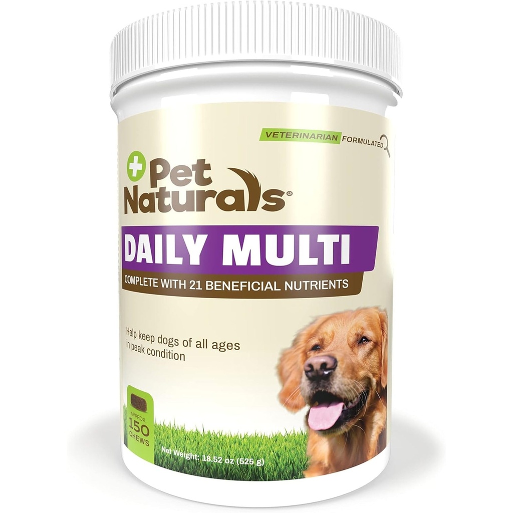 Lemmikki Naturals Päivittäinen monivitamiini koirille, kasvismakua, 150 purukumia - Nami purukumia Aminohappoja, ja antioksidantteja - Tukee energiaa, aineenvaihduntaa ja lemmikki hyvinvointi