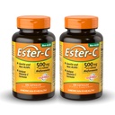 American Health Ester-C 500 mg ja Citrus Bioflavonoids - 120 kapselia (pakkaus 2) - 24 tunnin Immunosupport - ei-GMO, Gluteenittomat - 120 yhteensä