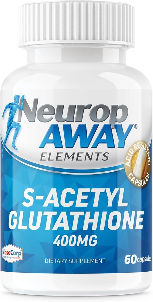 NeuropATAY Elements S-asetyyli-glutatione 400 mg Acid Resistant Kapselit 60ct (60 400 mg kapselia per pullo) 3rd Party testattu valmistettu cGMP laitos