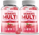 Sokerittomia naisia Multivitamiini Gummies - suuri Imeytyminen Multivitamiini naisille Gummy Omega-3, Astaksantiini, Kalsium, Rauta, A-vitamiini, C, D3, K2, E, B6, B12 - Tukee ihoa, hiuksia, energiaa, Immuuni