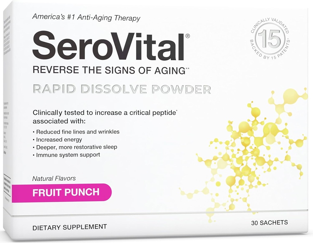 Serovital Rapid liuotusjauhe - anti-aging täydennysosa naisten, ihon edut, energia ja parempi uni ... 30 päivän tarjonta - hedelmän nyrkki