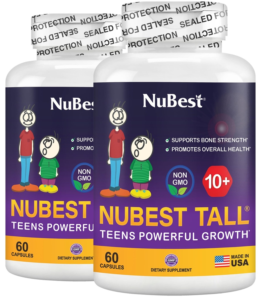 NuBest Tall 10+ - Advanced Bone Strength Formula - Tukee immuniteetteja, terve kehitys & Optimaalinen hyvinvointi - lapsille (10+) & Teini-ikäiset, jotka juovat maitoa päivittäin - pakkaus 2 ... 2 kuukautta