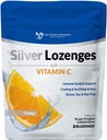 Silver Lozenges med vitamin C - Premium Nano Silver 60 PPM Colloidal Silver, Organisk Honung och Vitamin C Mineral Supplement Drops för att stödja immunsystem, Soothe Cough & Throat - 24 Orange Lozenges
