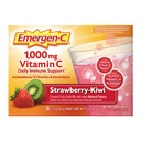 Emergen-C 1000mg Vitamin C Immune Support Powder Strawberry Kiwi 30CT inkluderar Zink, Manganese, 7 B Vitaminer och elektrolyter för Back to School Essentials