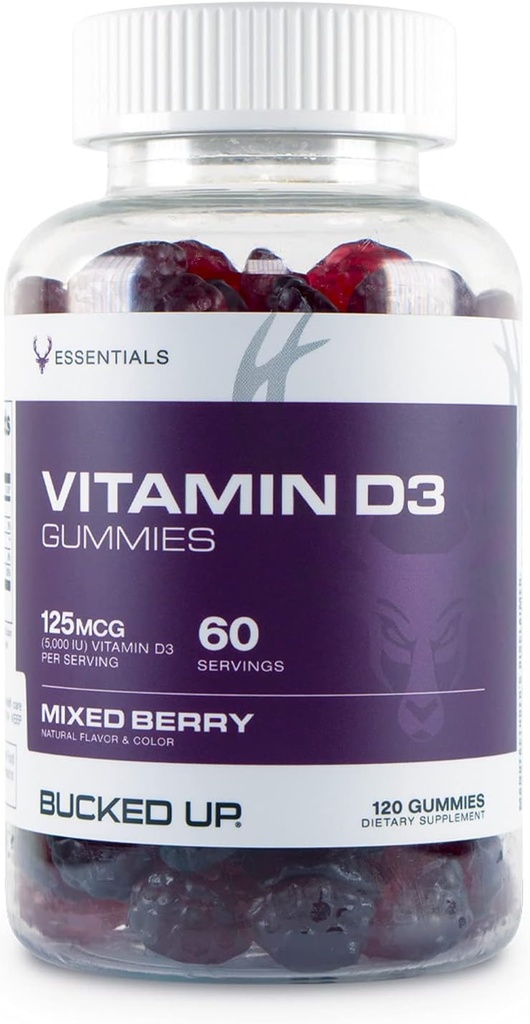 Bucked Up D3-vitamiini 125mcg, 120 Gummies - Essentials