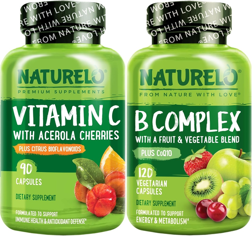 NATURALO C-vitamiinikapselit, 90 B-vitamiinikompleksi 120