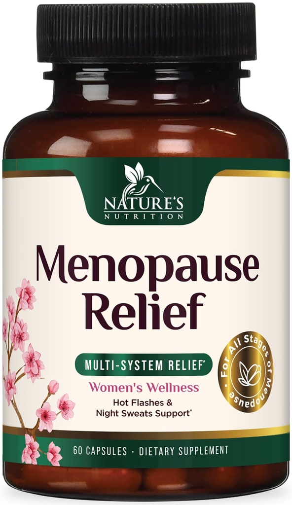 Vaihdevuodet lisäravinteet naisille - Menopause Relief Tuki Probiootit musta Cohosh, Natural Support Lisäravinteet miedot kuumat Flashs & Night Sweats & PH Balance Tuki täydentää - 60 kapselia