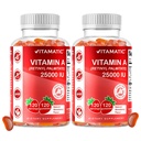 Vitamatic Sugar Free Vitamin A 25000 IU Gummies (Retinyl Palmitate) - Naturlig jordgubbsmak - 120 Pectin Based Gummies (2 flaskor)