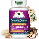 Syöpä Sciences Organic Multivitamiini naisille - Sieni Supplement Extract - Hormonal & Immuuni Tuki vitamiinit - 1500 mg Ei-GMO Wellness Mushroom Complex 40% Beta-Glucans,120 kapselit