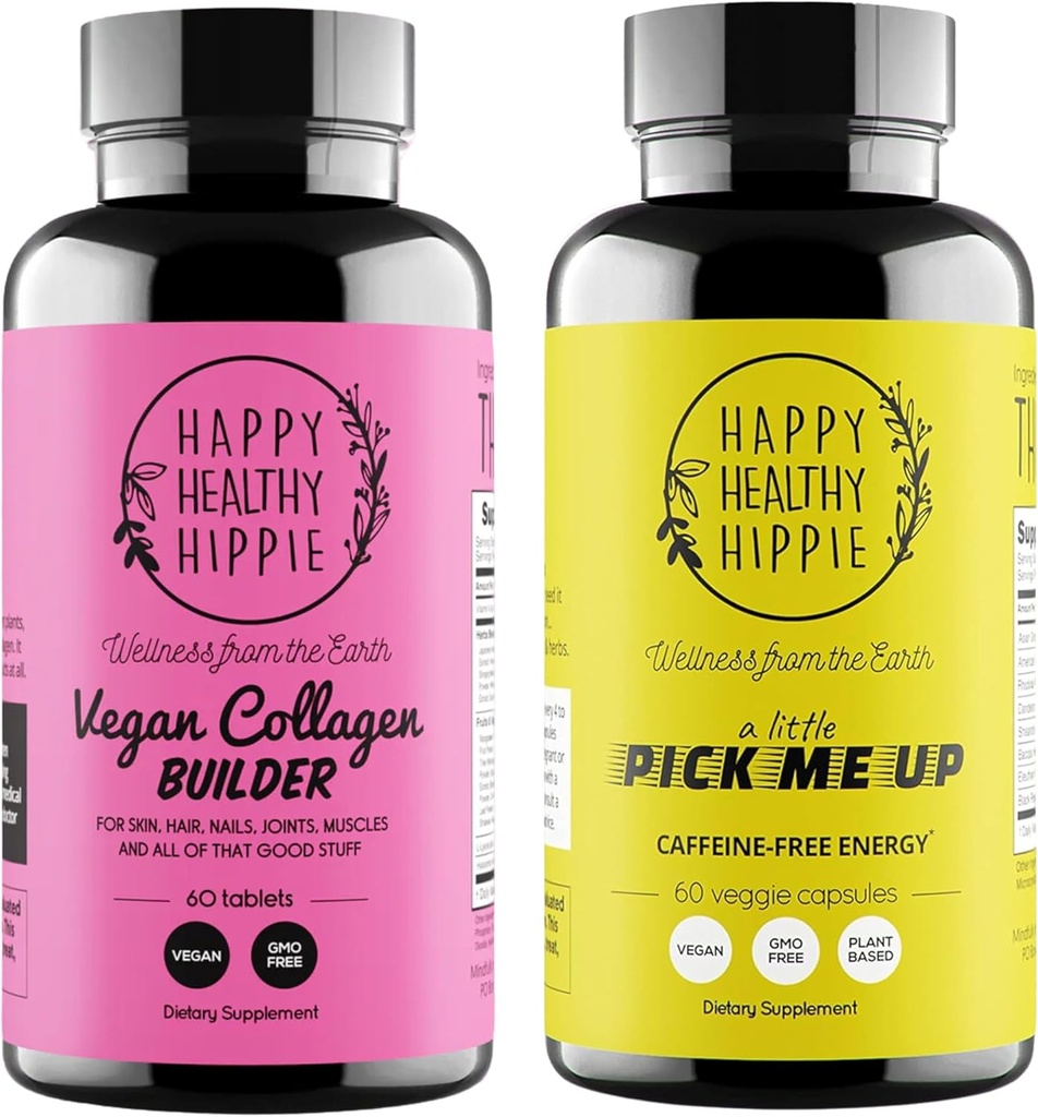 Happy Terve Hippi poimia minulle luonnon energia pillereitä & Vegan Collagen rakentaja