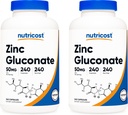 Nutricost Sinkkiglukonaatti 240 Kasviskapselit (50 mg) (2 pulloa) - Gluteeniton ja ei-GMO