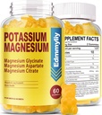 Kalium Magnesium täydentää Gummies aikuisille Korkea Imeytyminen Kaliumglukonaatti 99 mg Magnesiumsitraatti 250 mg B6-vitamiini B12 tukee mielialaa, energiaa, lihasten rentoutumista, luun terveys, sokeriton