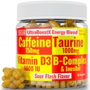 SHIZAM Taurin 1000mg Koffein 150mg Energy Gummies w D-3 B-12 B Komplex Inositol, Gel Gels Vitamins Vitamin Drinks Capsules Drink Shot Chews Powder Alt, Running Runners Supplement Supplement Supplements