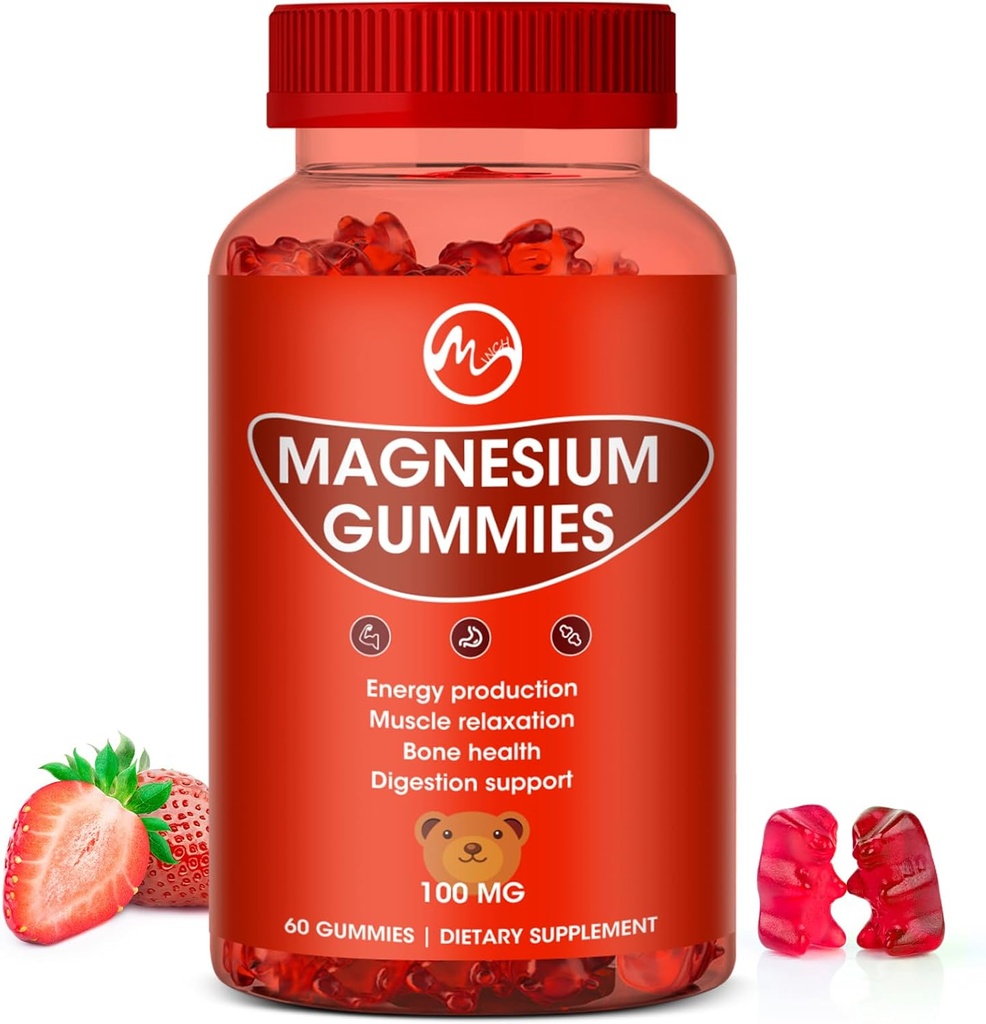 Magnesium Gummies 100mg korkea vahvuus - hedelmäinen makuja Gummy Bear, terveet mineraalit edistää lihas, energia ja digestio