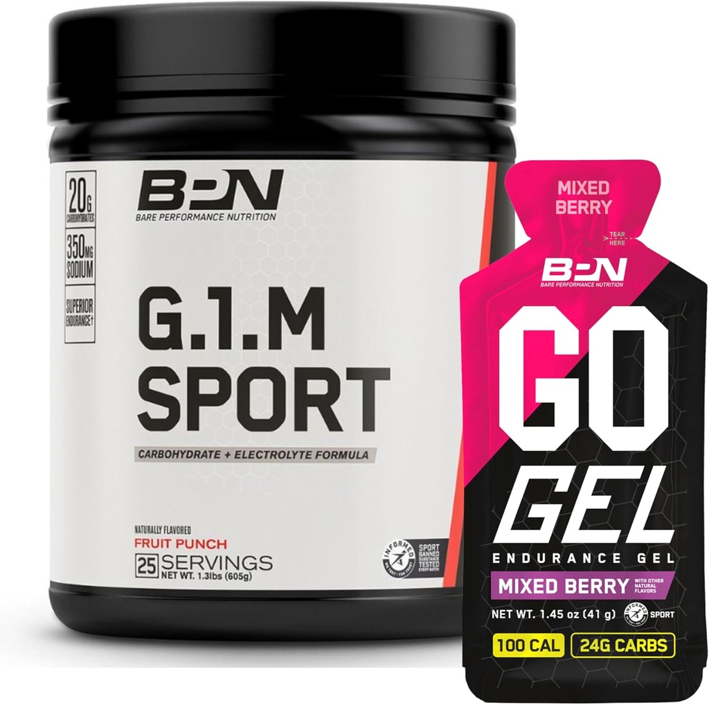 BARE TEHTÄVÄT BPN G.1.M. Sport Endurance Training Fuel & Go Gel Mixed Berry Bundle