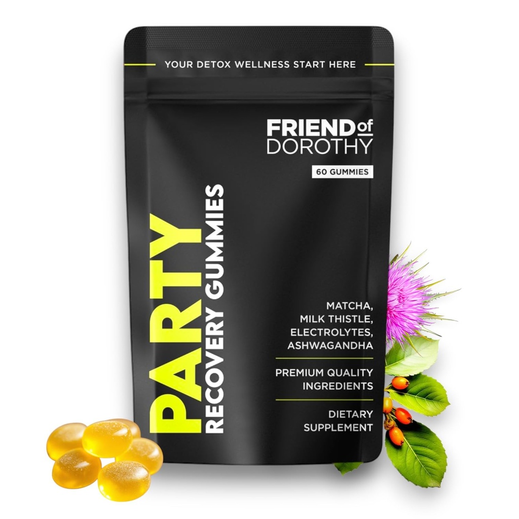 Party Recovery Gummies ... Detox, Hydraation & Energy Boost with Electrolytes & Matcha ... Vähennä aivojen suoni & tuki Mieliala 60 Gummies per pakkaus