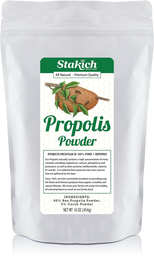 Stakich Bee Propolis Powder - Kaikki Natural- 1 punta (16 Ounce)