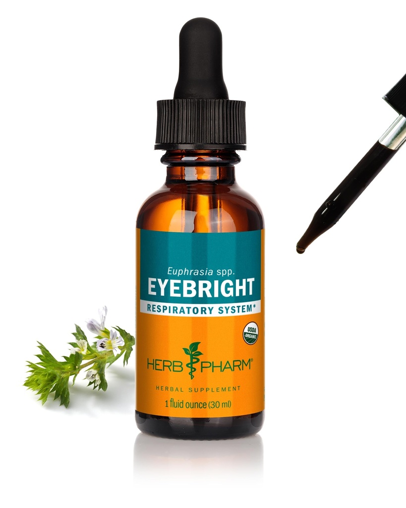 Herb Pharm Certified Organic Eybright Liquid Extract hengitysjärjestelmän tukea - 1 Ounce, kirkas