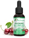 Orgaaninen B-vitamiini Complex Liquid Drops B3, B6, B7, B9 & Methyl B12 Drops for Aikuinen & Lasten Vegan Cherry Flavor 1oz 60 Tarjoilut / 2 kuukauden tarjonta