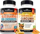 BioSchwartz Turmeric Curcumin with Black Pepper Extract 1500mg Complex (1 kuukausi tarjonta) Plus Glukosamiini Chondroitin MSM Triple Strength Joint Support Supply (1 kuukausi tarjonta)