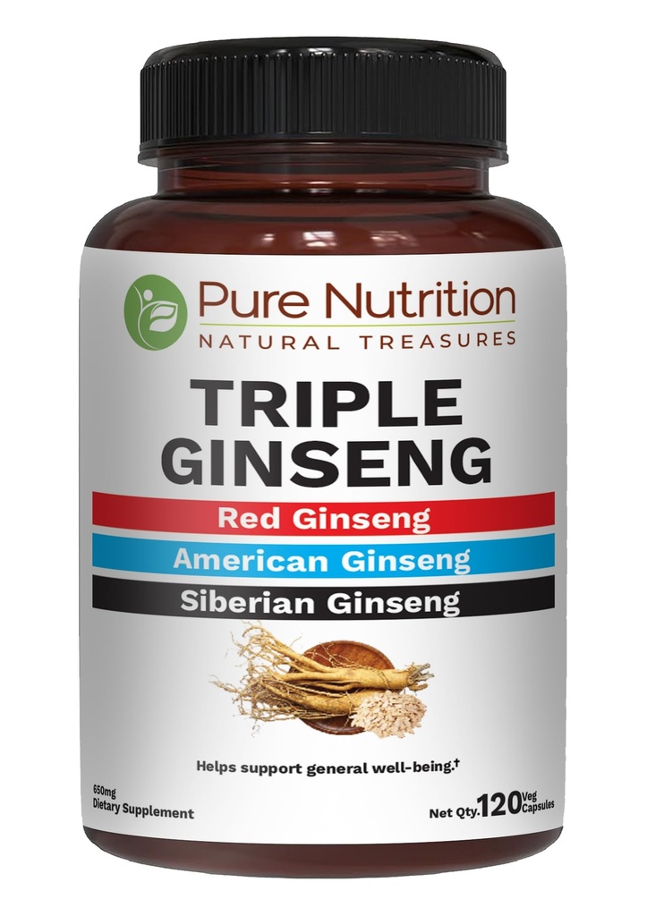 Pure Nutrition Triple Ginseng 650mg  Muu kuin GMO