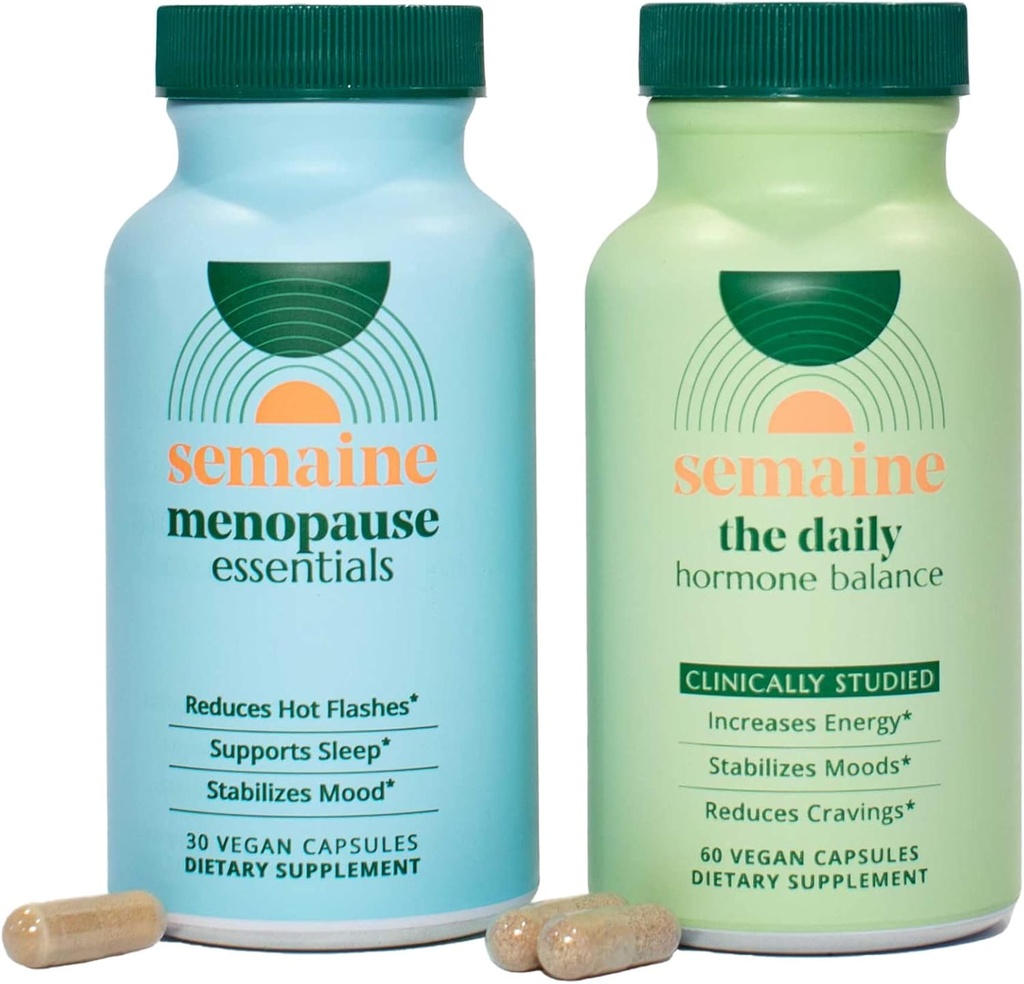 Peri/Menopause Hormoni Bundle - Hot Flashs, Night Swats, Mood Swings, Thinning Hair, Hormonitasapaino, Terve ikääntyminen - Kliinisesti tutkittu 1 kuukauden tarjonta