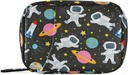 Space Travel Galaxy Astronauts Pill Box 7 Day Pill Case Bag Travel Pill Organizer Bag med Zipper Portable Weekly Case Compact Size för vitamin Supplement Holder