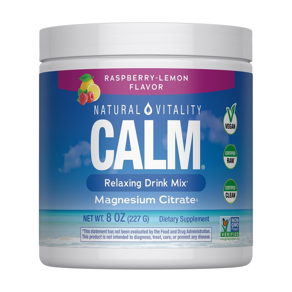 LUONNONVILJELY Vadelma Sitruuna rauhallinen magnesium juoma Mix, 8 OZ
