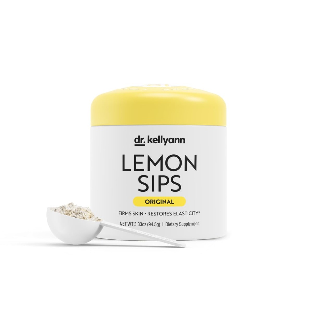 Dr. Kellyann Lemon Sips, Citrus Drink Mix (21 portioner) Rehydrat, Detox, Revitalize, Sugar Free, Fat Free, Non GMO, Hydrates and Firms Skin (Lemon)