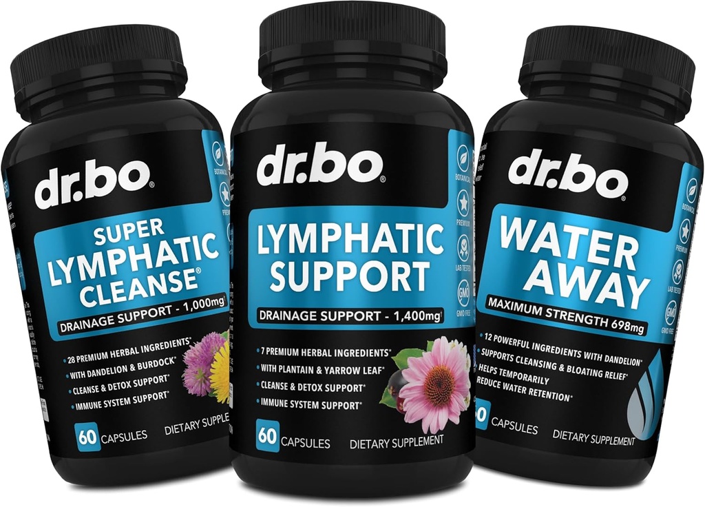 Lymphatic Drainage Lisäravinteet ja vesi pillereitä Diureetit - rohdosvalmiste - rohdosvalmisteinen tuki Total Herbal Cleanse Products & Water Away Pills Lymph System Support Supplement - Lymph Node Detox Cleanse Drainage