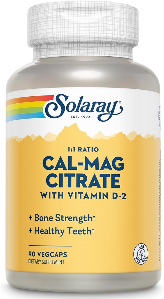 SOLARAY Cal-Mag Citrate w/D 2 1:1 90 VegCaps