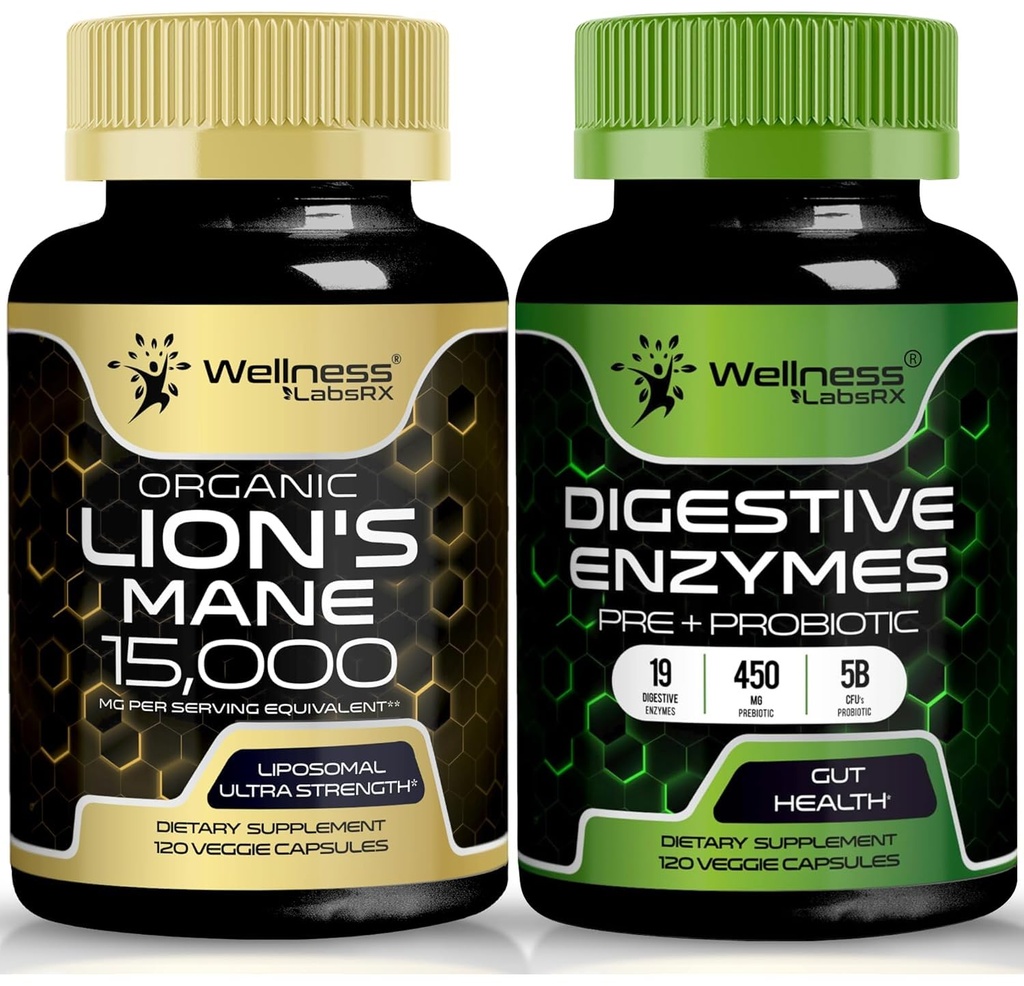 WELLNESS LABSRX Lions Mane -kapselit Ruoansulatuselimistö Kapseli
