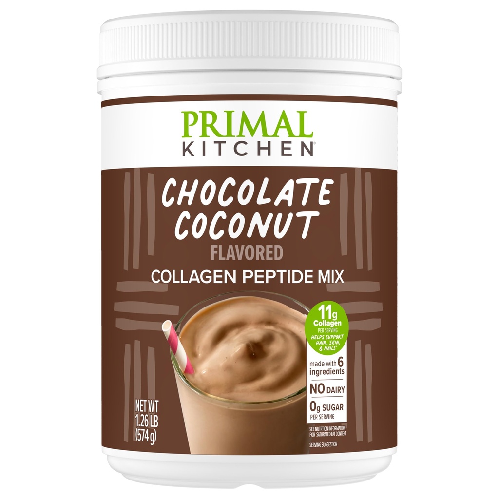 Primal Kitchen Chocolate Collagen Fuel® Drink Mix, Chocolate Coconut Collagen Peptides, Ei meijeriä tai keinotekoisia makeuttajia, 20 Ounces