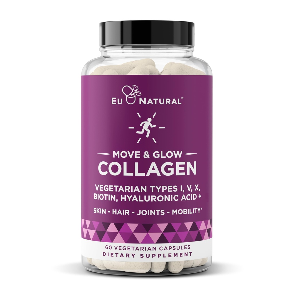 Siirrä & Glow Collagen pillereitä naisille & Men / kasvissyöjä Multi-Collagen (tyyppi I-V-X) kanssa 9 Kasvispohjaiset Superfoods ihon terveys & Joint Support 