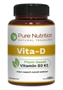 Pure Nutrition Vita D3 K2 - Plant Based Vitamin D3 K2 Supplement | 120 Tabs | Vitamin D3 6000 IE | Vitamin K2 som MK7 100mcg | Vitamin K2 D3 | Non GMO |